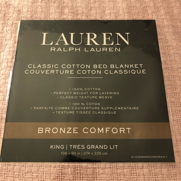 Ralph Lauren King Size Designer Blanket - 100% Cotton - Picture 1 of 5